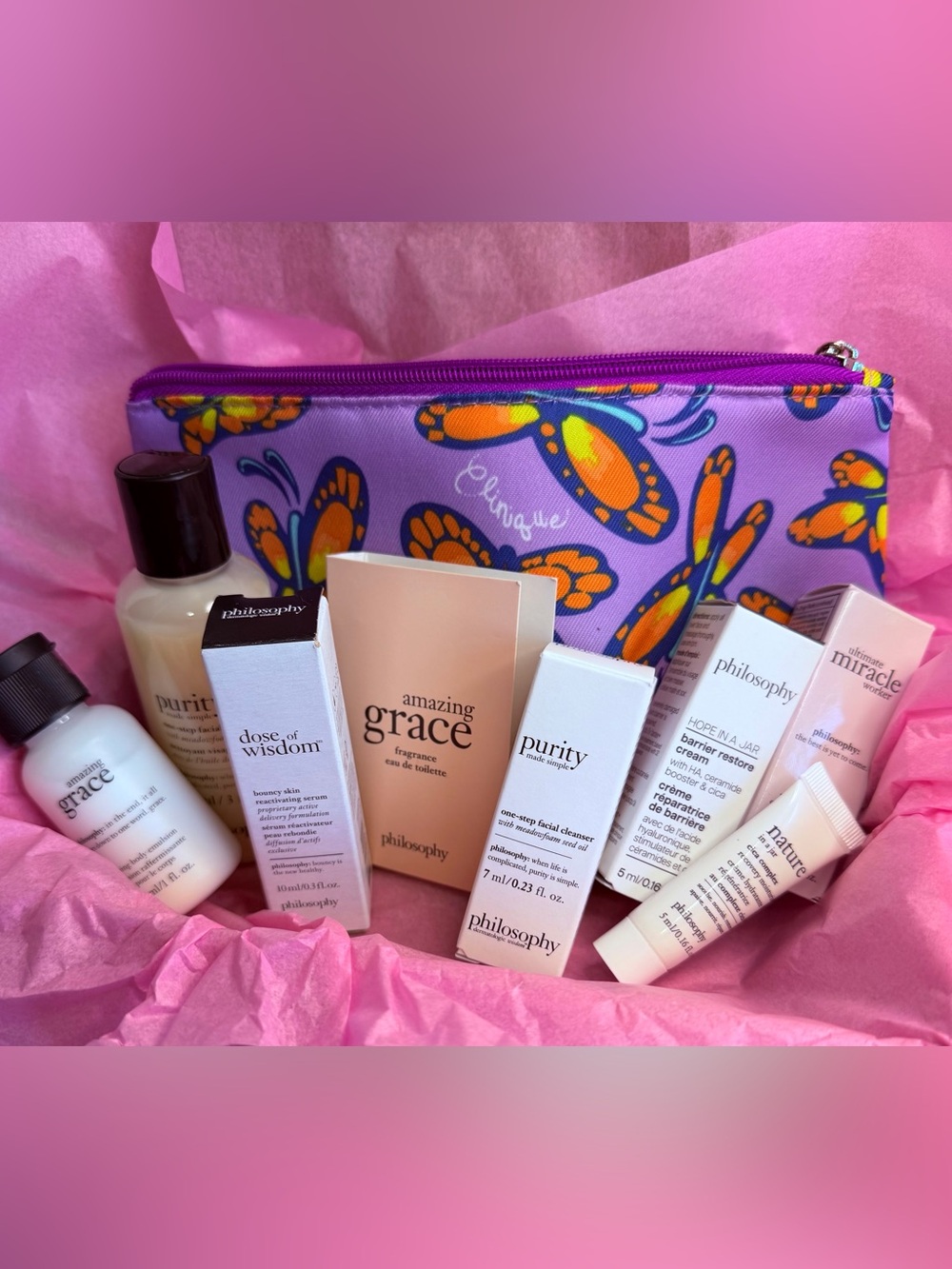 Philosophy Self-Care Beauty Gift Set + Cosmetic Bag | New